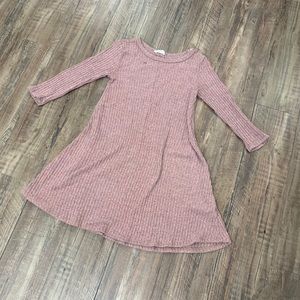3/4 Sleeve Knit Mauve Dress